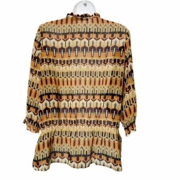 APT. 9 Peasant Blouson Three Quarter Sleeve Top - Small - Picture 4 of 9